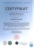 Certyfikat Systemu Zarządzania Bezpieczeństwem i Higieną Pracy ISO 45001:2018